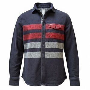 Billabong Heavyweight Flannel Shirt Hooded Surfer Baja Beach Blue Mens Size M